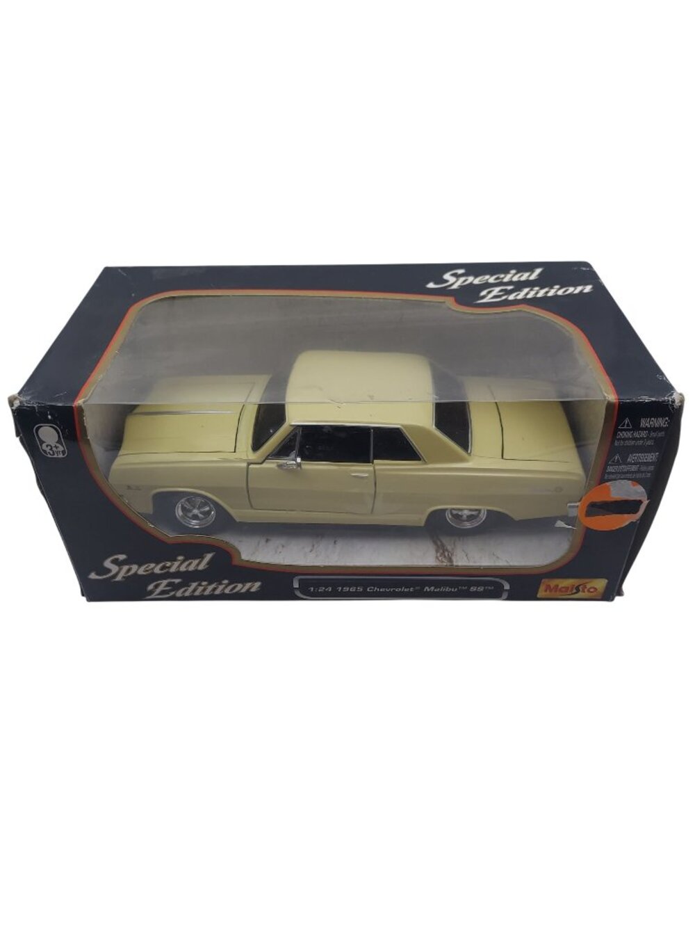 Maisto 1965 Chevrolet Malibu SS Die Cast 1:24 Cream Yellow Special Edition NIB